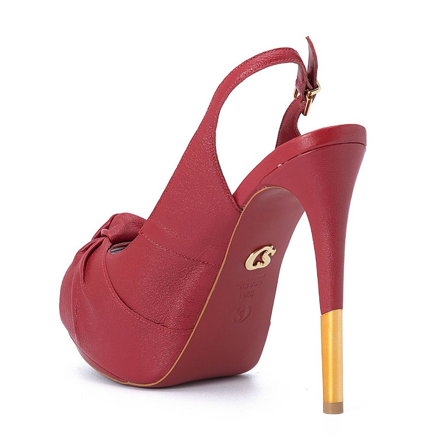 SAPATO DE SALTO COM PONTA ABERTA | Carmen Steffens