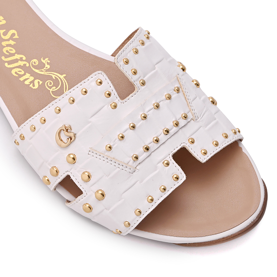 Slip In Flat Sandal with Studs