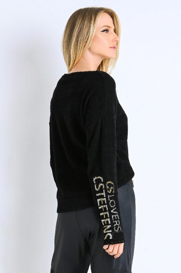 Black Knit with CS Metalic Embroidered