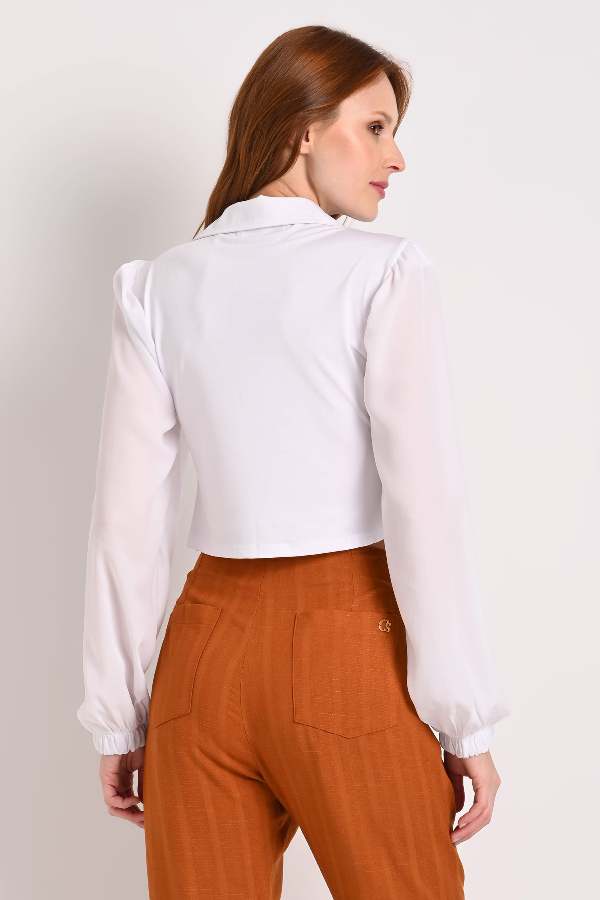 CAMISA JUSTA MANGA AMPLIA