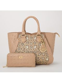 Carmen Steffens Usa Handbag With Crystal Liques Front