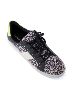 LEOPARD AND STUDS SNEAKER