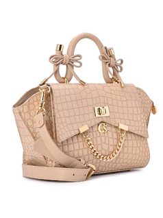 Croc Bag with bow and chain front