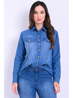 CAMISA JEANS CON HOT FIX front
