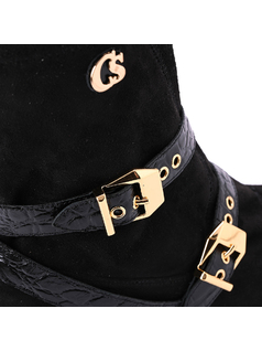 BOTA CORTA NEGRA CON HEBILLAS DESMONTABLES back