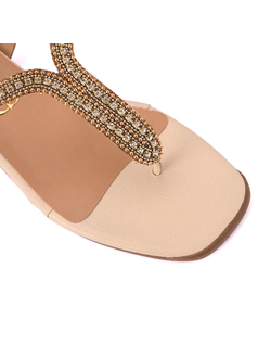 SANDALIA BEIGE CON CRISTALES back