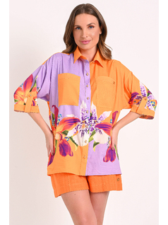CAMISA CON BOLSILLOS OVERSIZE CARMEN STEFFENS ALTO VERANO 2023 back