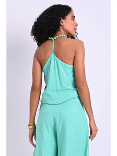 CAMISETA DE TIRANTES CON PICOS NATURALES CARMEN STEFFENS VERANO 2023 back