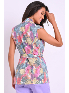 MAXI CHALECO ESTAMPADO CARMEN STEFFENS VERANO 2023 back