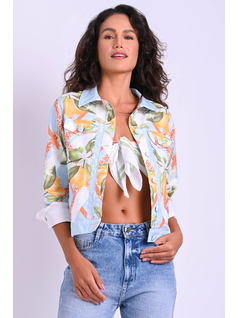 CHAQUETA SLIM ESTAMPADA front