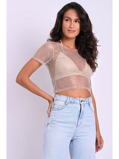 BLUSA CROPPED LUXURY SHINE front