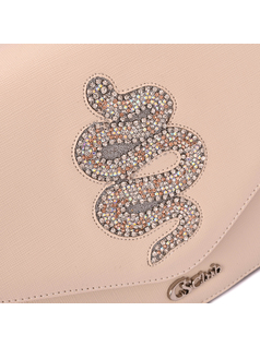 CARTERA BEIGE CON DETALLE SERPIENTE back