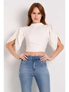 BLUSA CROPPED OFF WHITE front